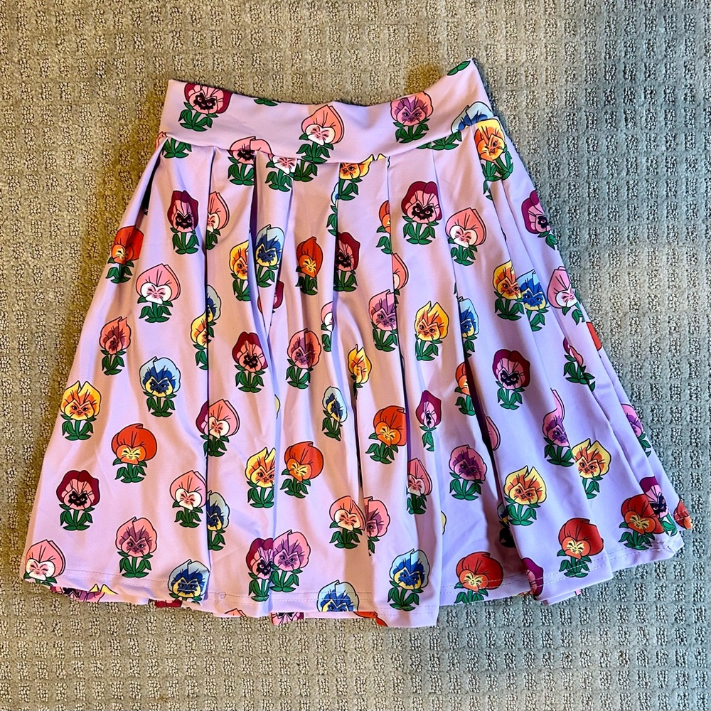 Disney Pink and Purple Skater Skirt Knee-Length Pleated